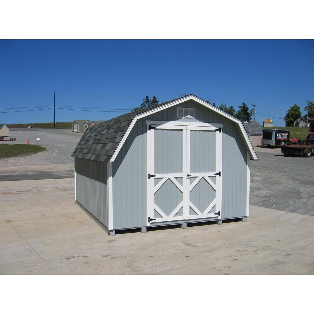 LITTLE COTTAGE CO. Classic Gambrel 10 ft. x 14 ft. Wood Storage Building DIY Kit with 4 ft. Sidewalls with Floor