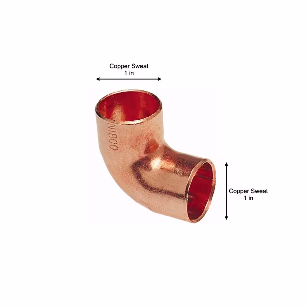 Everbilt 1 in. Copper Pressure 90Â° Cup x Cup Elbow Fitting