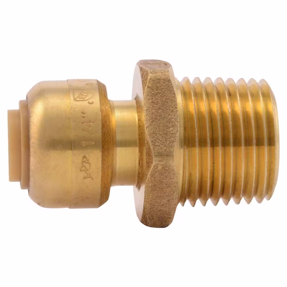 SharkBite 1/4 in. (3/8 in. O.D.) x 1/2 in. Brass Push-to-Connect MIP Adapter Fitting