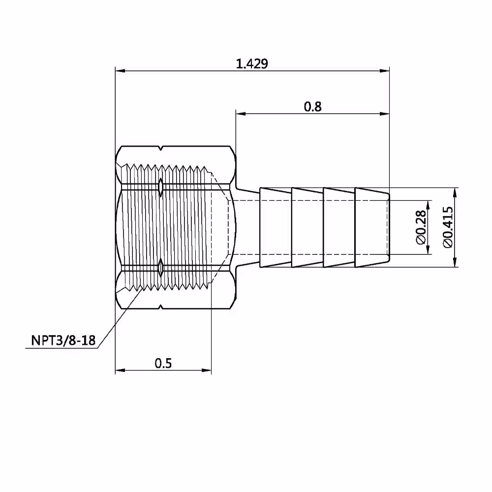 Everbilt 3/8 in. Barb x 3/8 in. FIP Brass Adapter Fitting