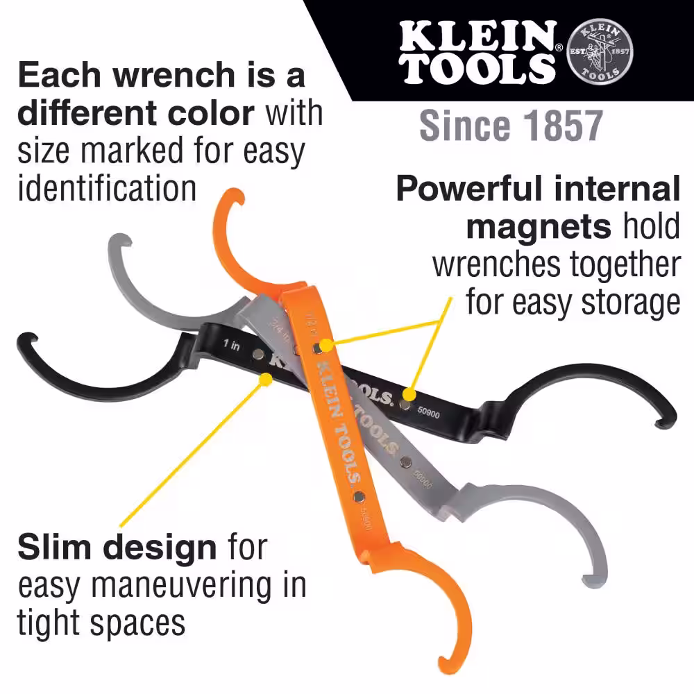 Klein Tools Offset Locknut Wrench Tool Set 3-Piece