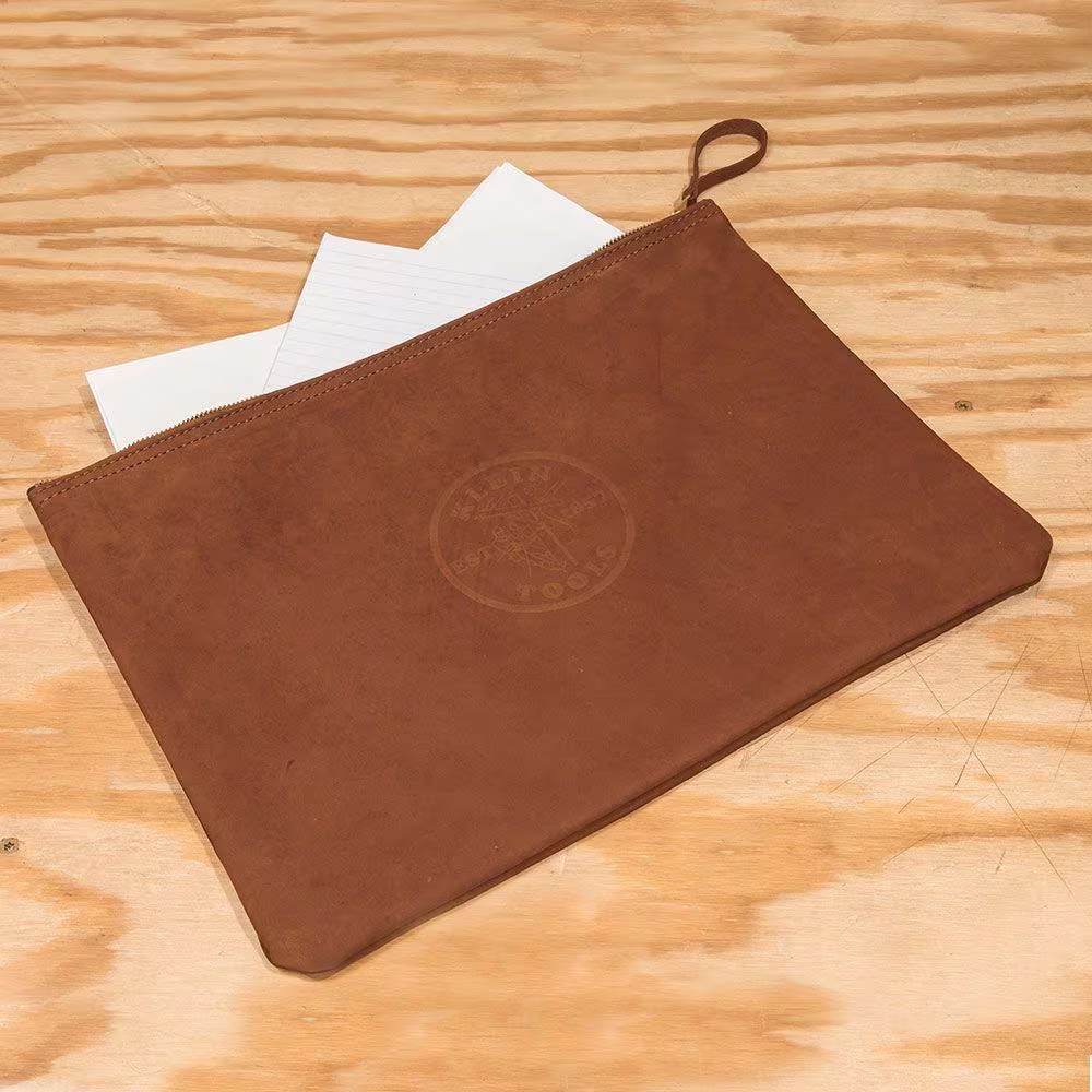 Klein Tools 17 in. Contractor's Leather Portfolio
