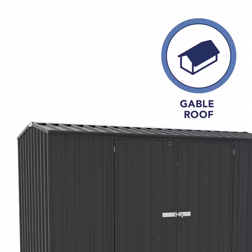 ABSCO Premier 10 ft. x 5 ft. Galvanized Steel Metal Shed in Monument Gray with SNAPTiTE Assembly System (50 sq. ft.)