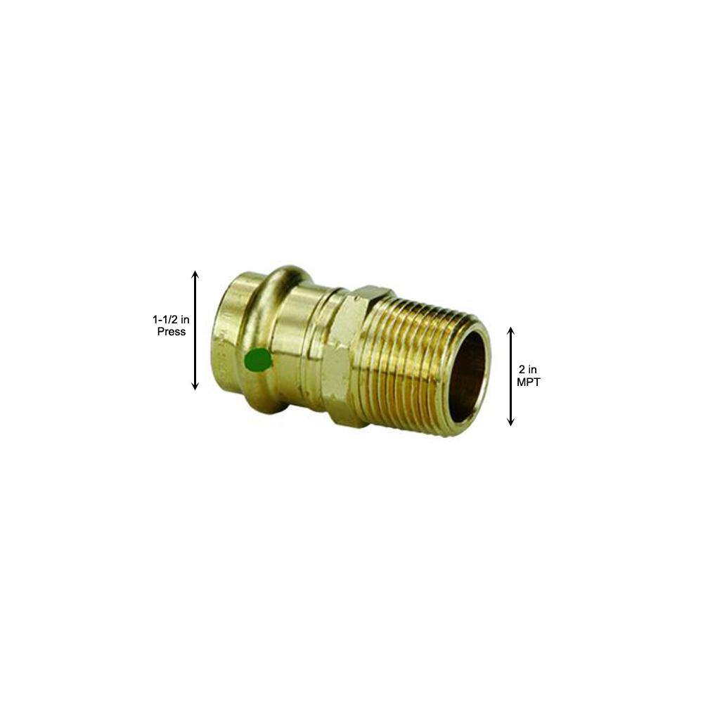 Viega ProPress 1-1/2 in. Press x 2 in. MPT Zero-Lead Bronze Adapter