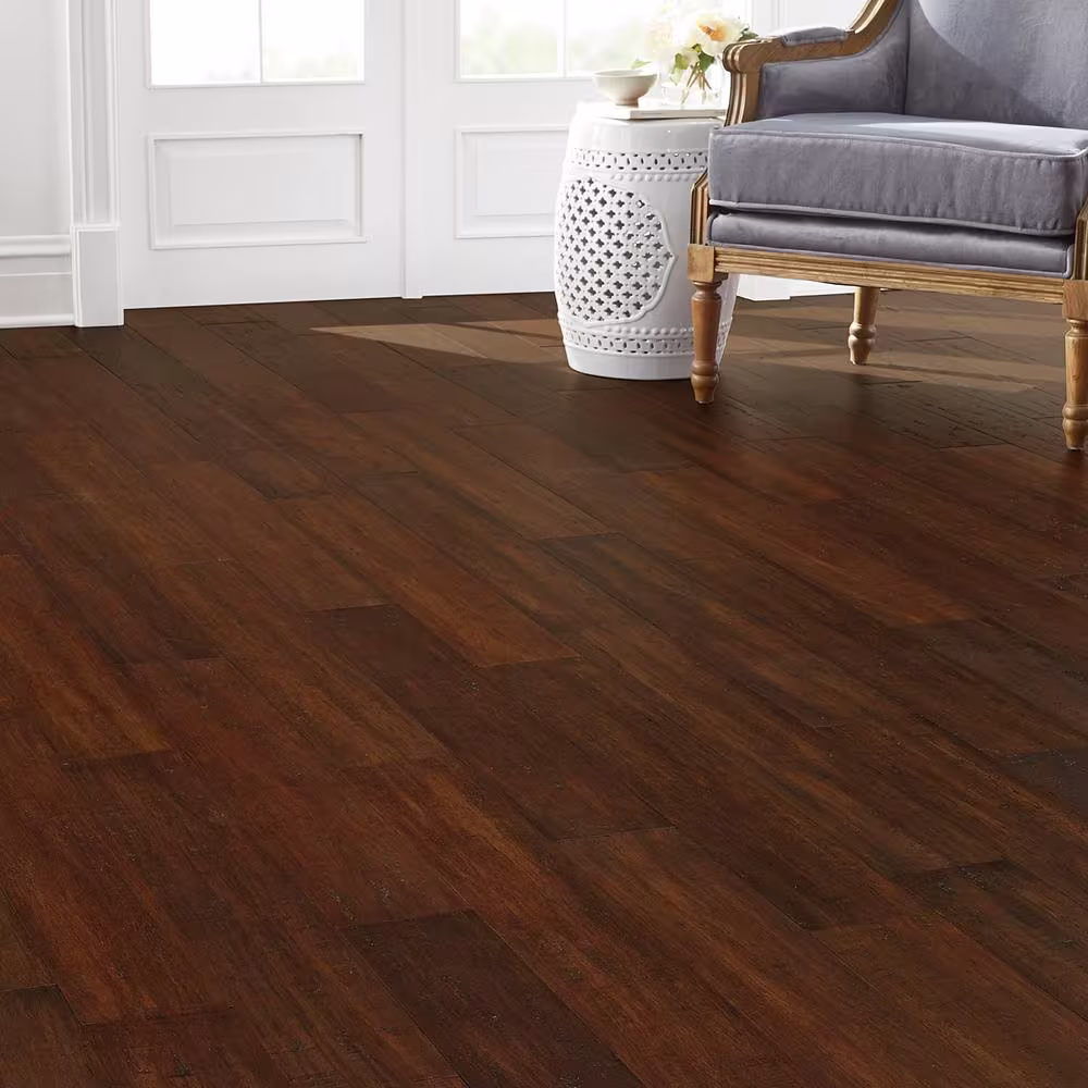 Home Decorators Collection Sahara 3/8 in. T x 5.2 in. W Hand Scraped Strand Woven Engineered Bamboo Flooring (26 sqft/case)