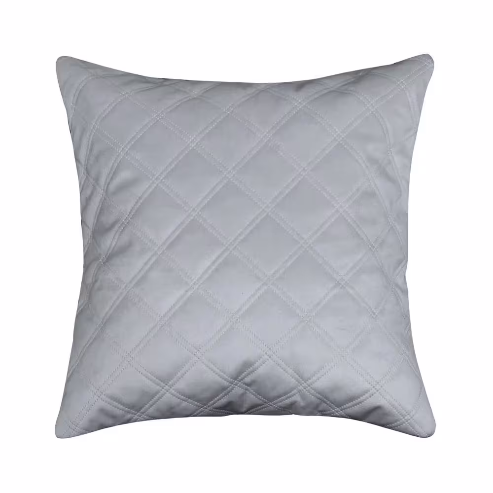 Harper Lane Emerson Velvet Embossed Throw Pillow Light Grey 18x18