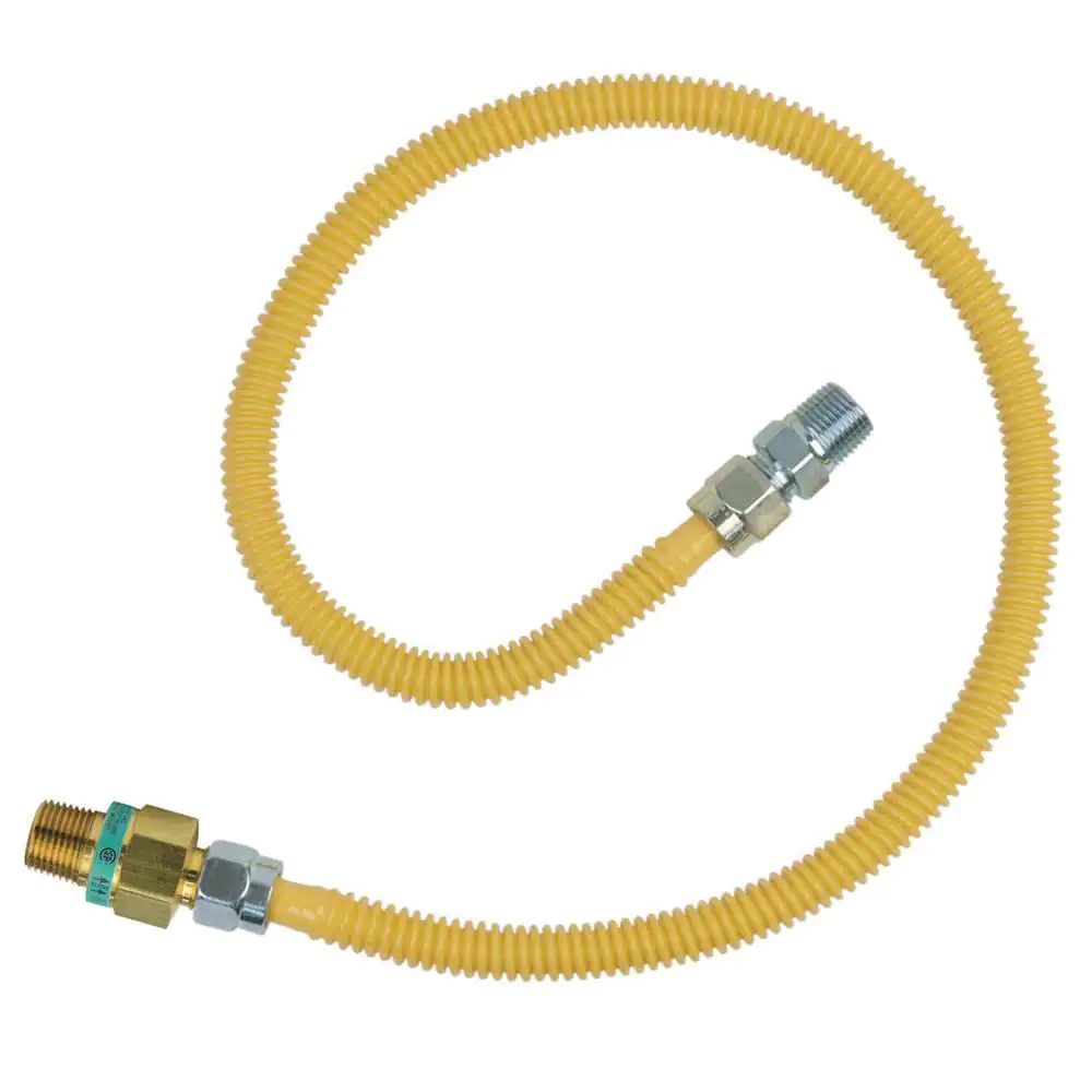 BrassCraft 1/2 in. MIP x 1/2 in. MIP x 36 in. Gas Connector (1/2 in. OD) w/Safety+Plus2 Thermal Excess Flow Valve (71,100 BTU)
