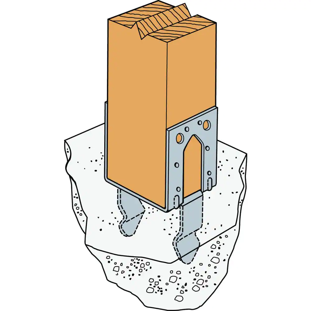 Simpson Strong-Tie PB Galvanized Non-Standoff Post Base for 4x4 Nominal Lumber