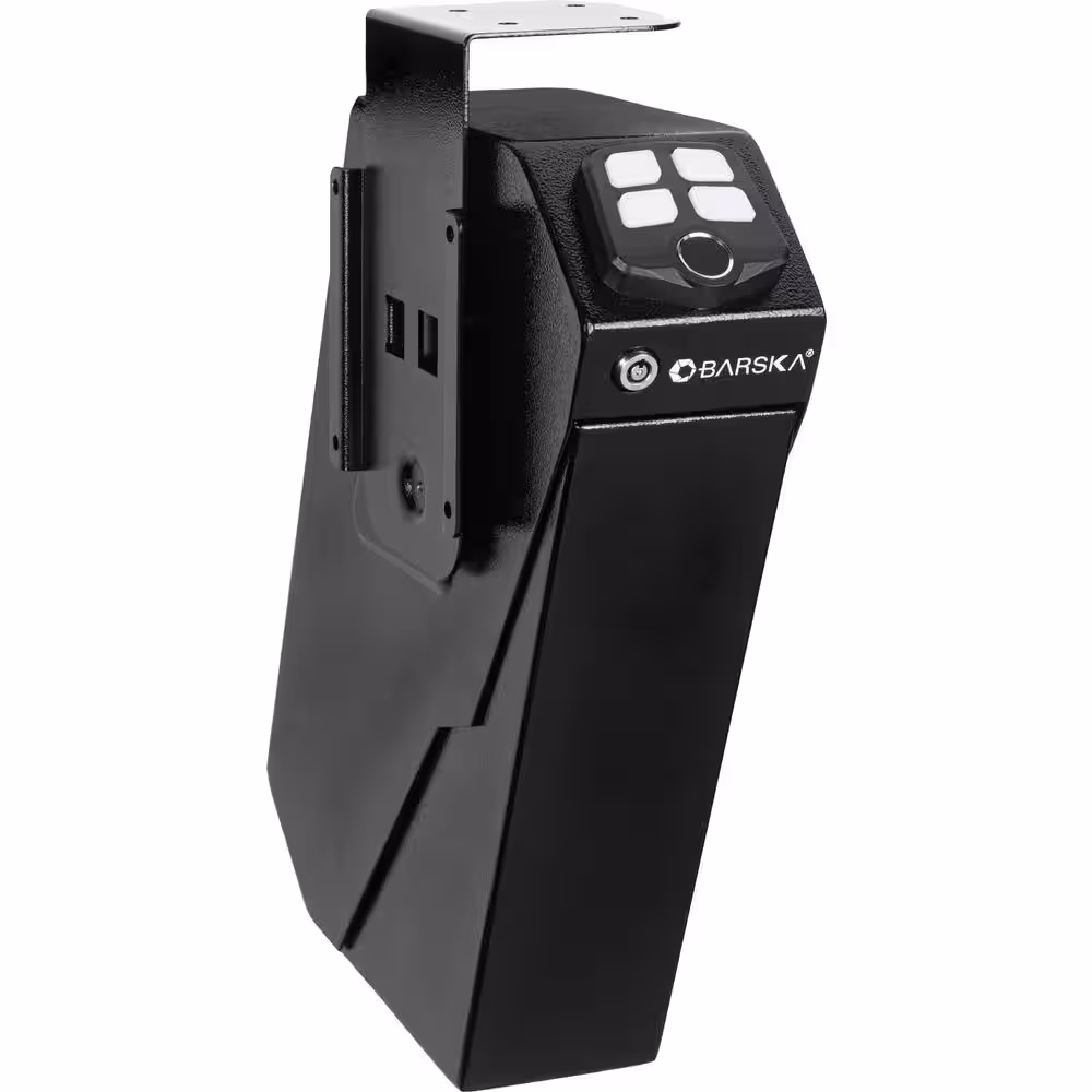 BARSKA Quick Access Biometric Handgun Desk Safe