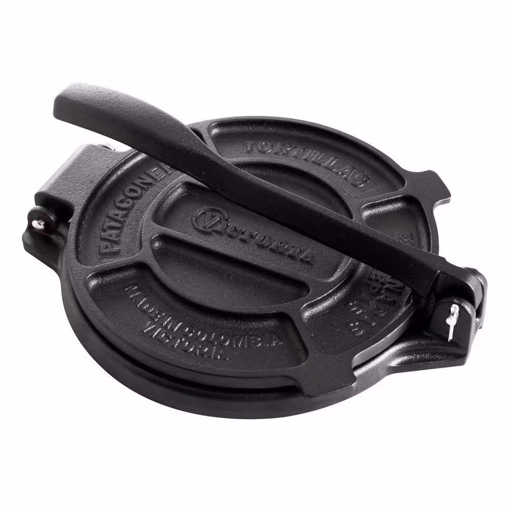 Victoria Tortilla Press 8 in Pataconera, HD Iron, Seasoned