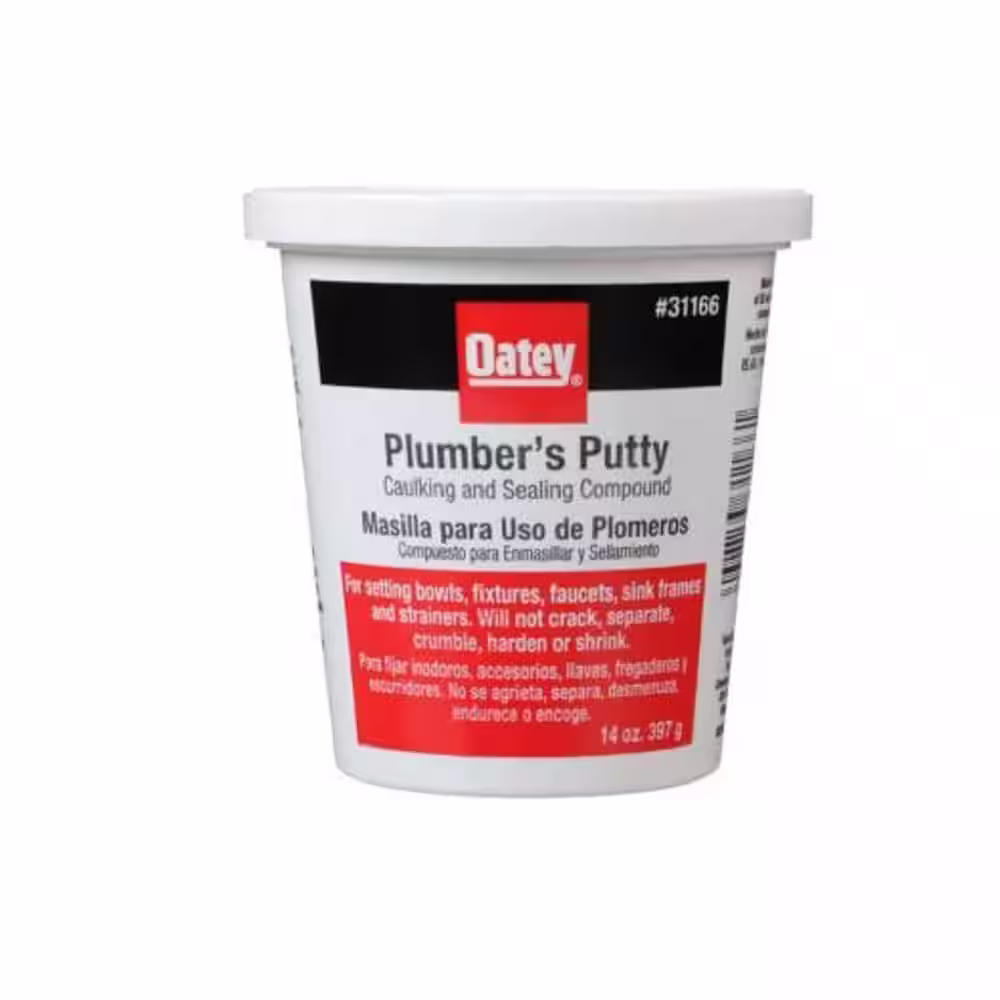 Oatey 1-1/4 in. Plastic Sink Drain Pop-Up Drain Assembly in Chrome Finish with 14 oz. Plumber's Putty
