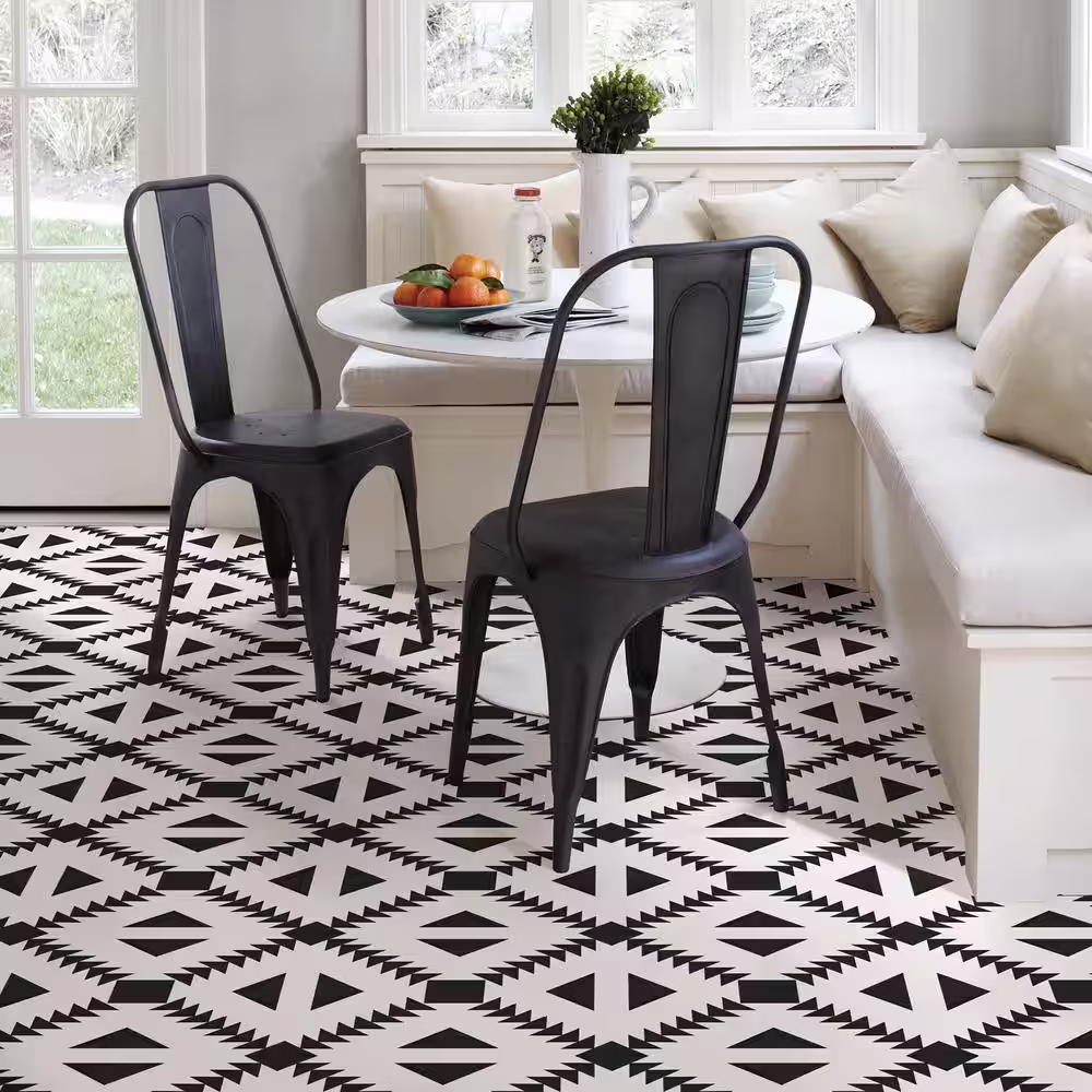 FloorPops Parla 12 in. W x 12 in. L Black Peel & Stick Vinyl Tile Flooring (20 sq. ft./case)