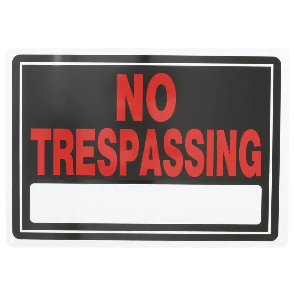 Everbilt 10 in. x 14 in. Aluminum No Trespassing Sign