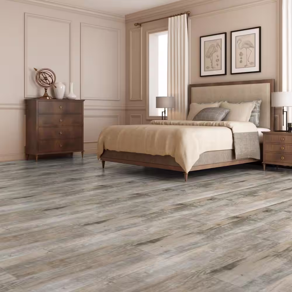 Art3d Old Wood 12MIL 36in. L x 6in. W Waterproof Peel and Stick Vinyl Flooring (54sq. ft./Box)