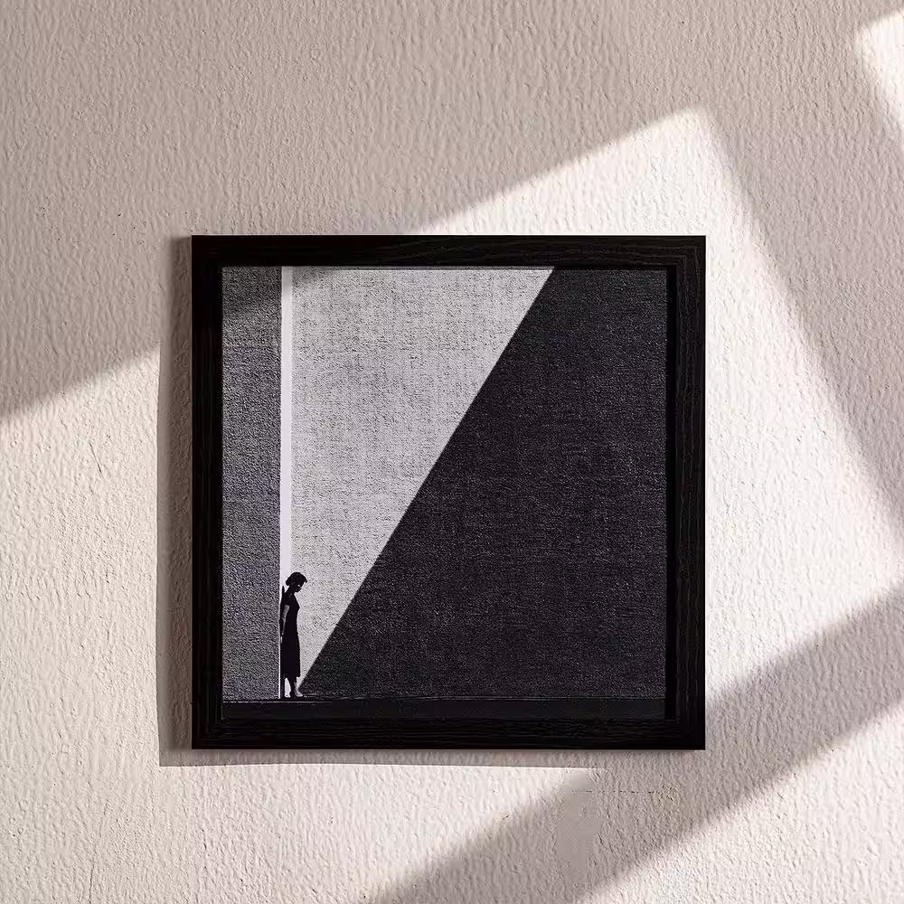 None 12 in. x 12 in. Black Picture Frames (Set of 9)
