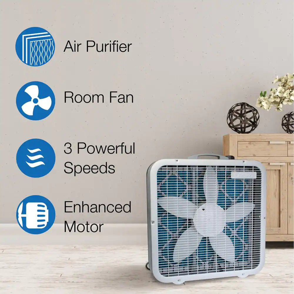 Lasko Air Flex 20 in. 3- Speed Air Purifier and Room Fan