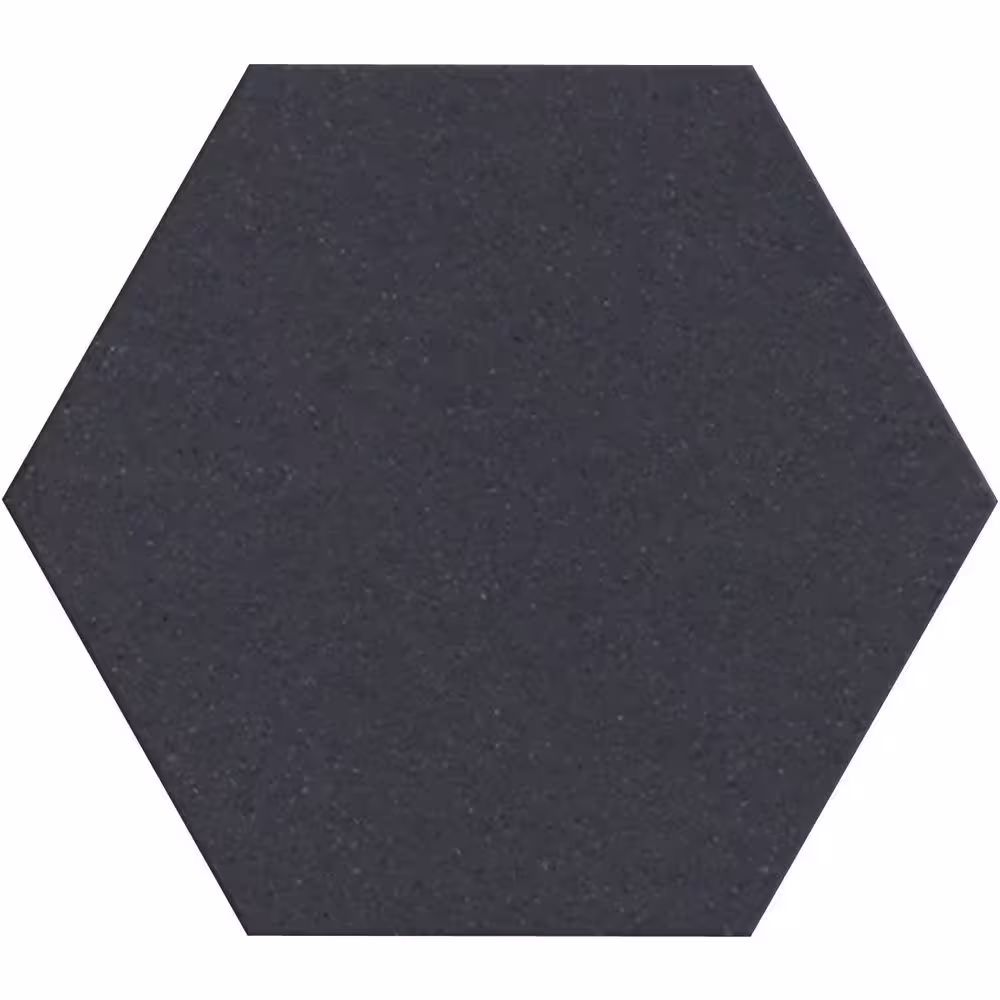 Daltile Keystones Unglazed Black 12 in. x 24 in. x 6 mm Porcelain Hexagon Mosaic Floor and Wall Tile (21 sq. ft. / case)