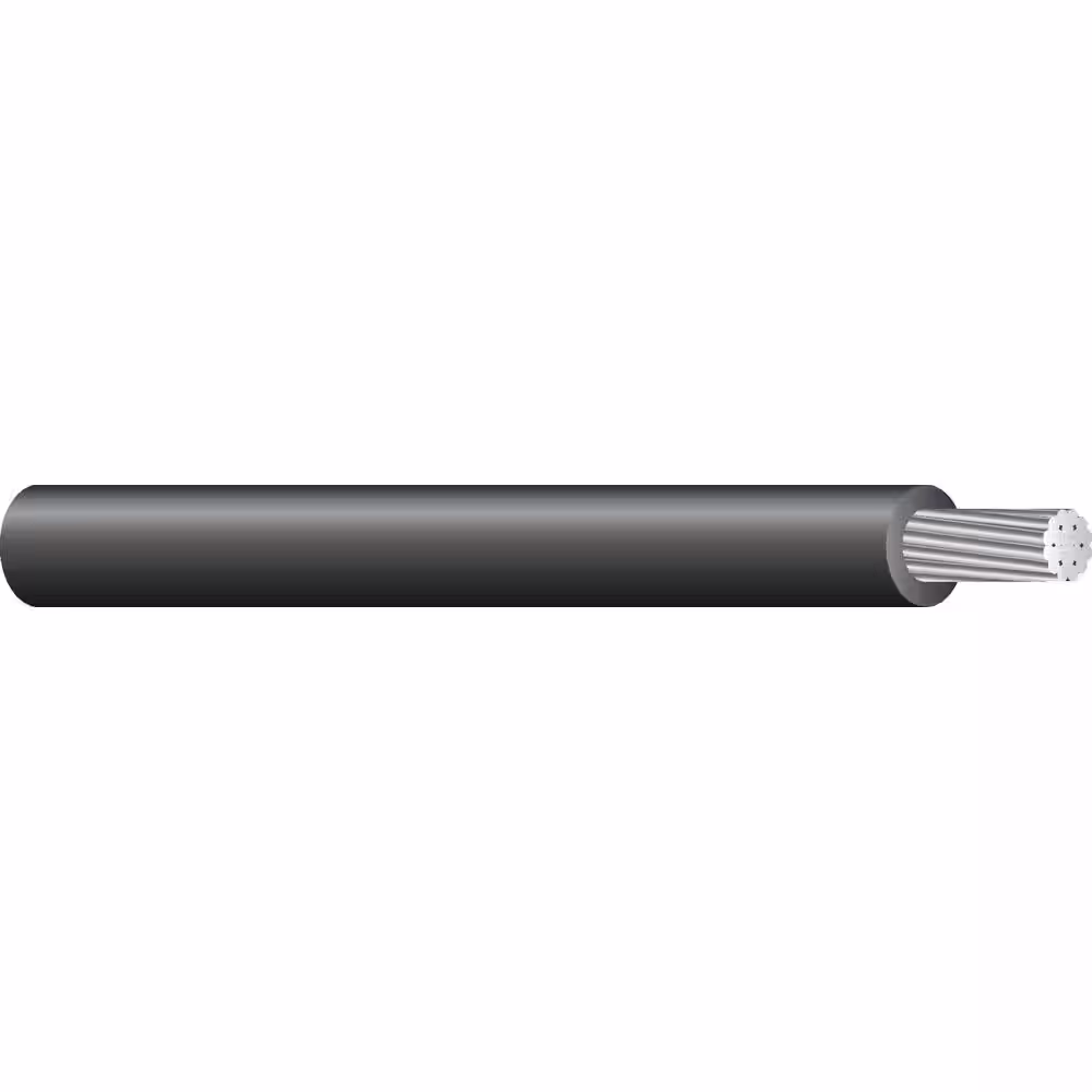 Southwire 500 ft. 2 Black Stranded AL XHHW Wire