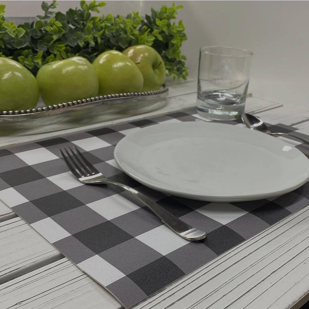 DASCO 17 in. x 12 in. Multi-Colored Vinyl Placemats (Set of 6)