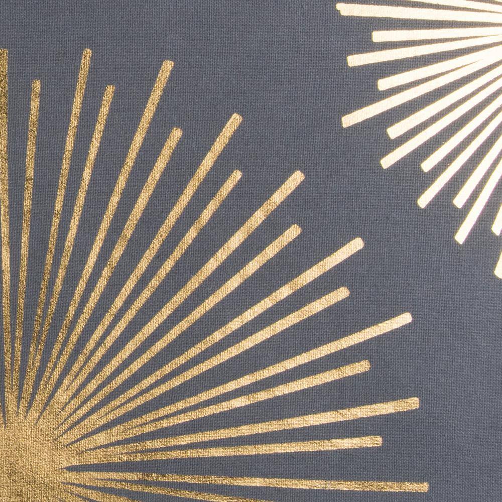 None Gray/ Gold Metallic Foil Print Star Burst Cotton Poly Filled 20 in. x 20 in. Decorative Throw Pillow