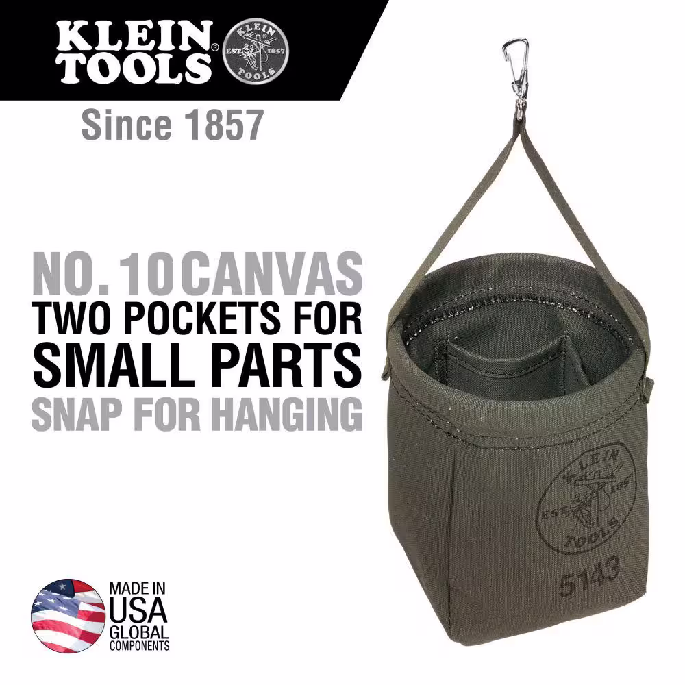 Klein Tools 6.5 in. Canvas Tapered Bottom Tool Bag