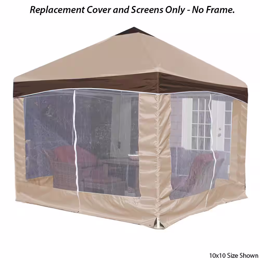 King Canopy 13 ft. x 13 ft. Caramel Creme Garden Party Cover and Screens Only