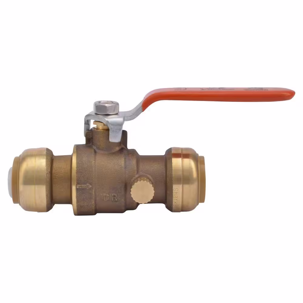 SharkBite 3/4 in. Push-to-Connect Brass Ball Valve with Drain