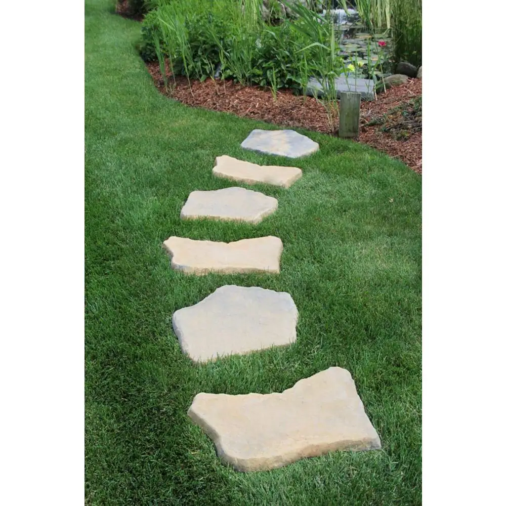 Nantucket Pavers 20 in. x 21 in. Irregular Tan Variegated Concrete Step Stones Kit (20-Piece)