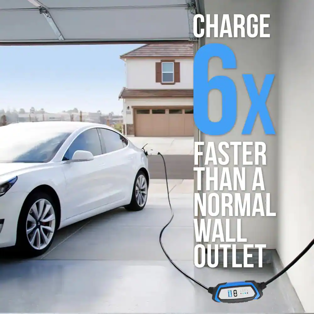 LECTRON 240-Volt 32 Amp Level 2 EV Charger with 21 ft Extension Cord J1772 Cable and NEMA 14-50 Plug Electric Vehicle Charger