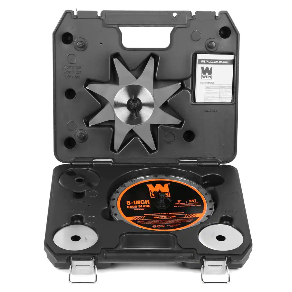 WEN 8 in. 24-Tooth Carbide-Tipped Stacked Dado Blade Set for 10 in. Table Saws