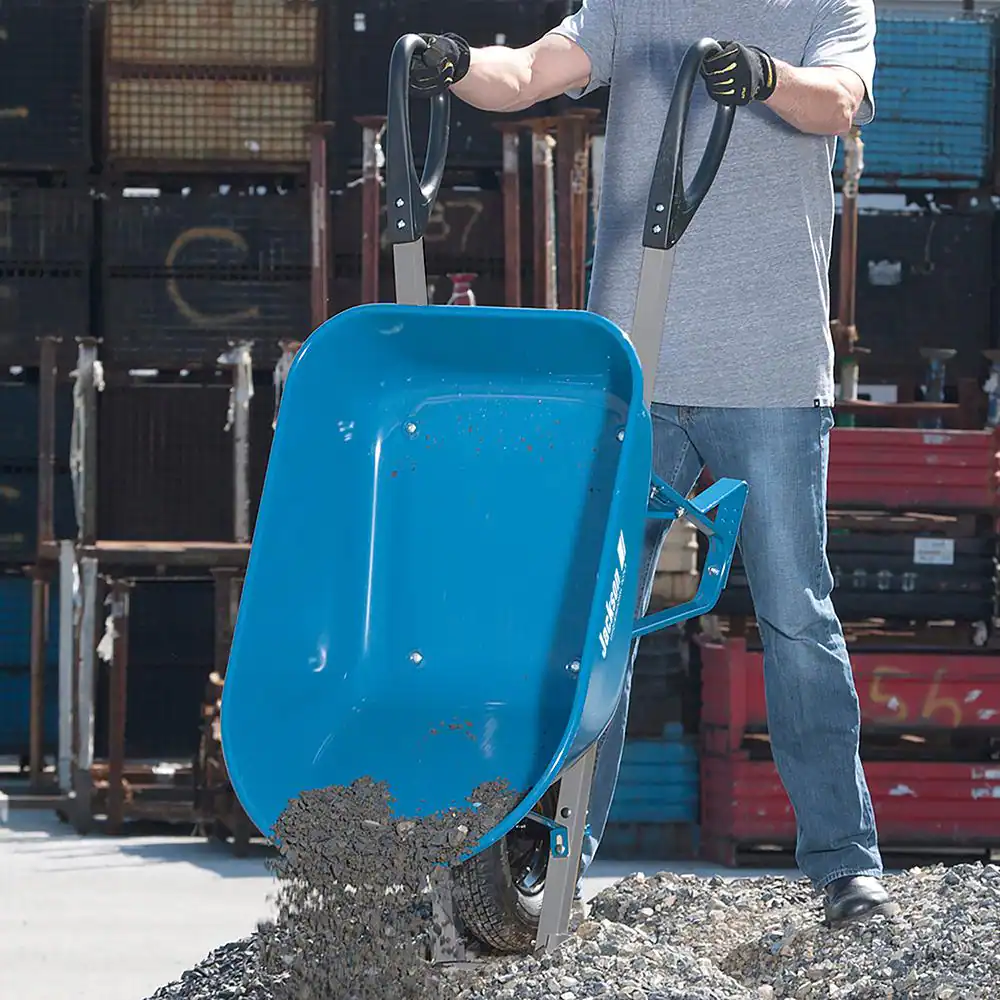 Jackson 6 cu. ft. Seamless Steel Wheelbarrow with Total Control Handles