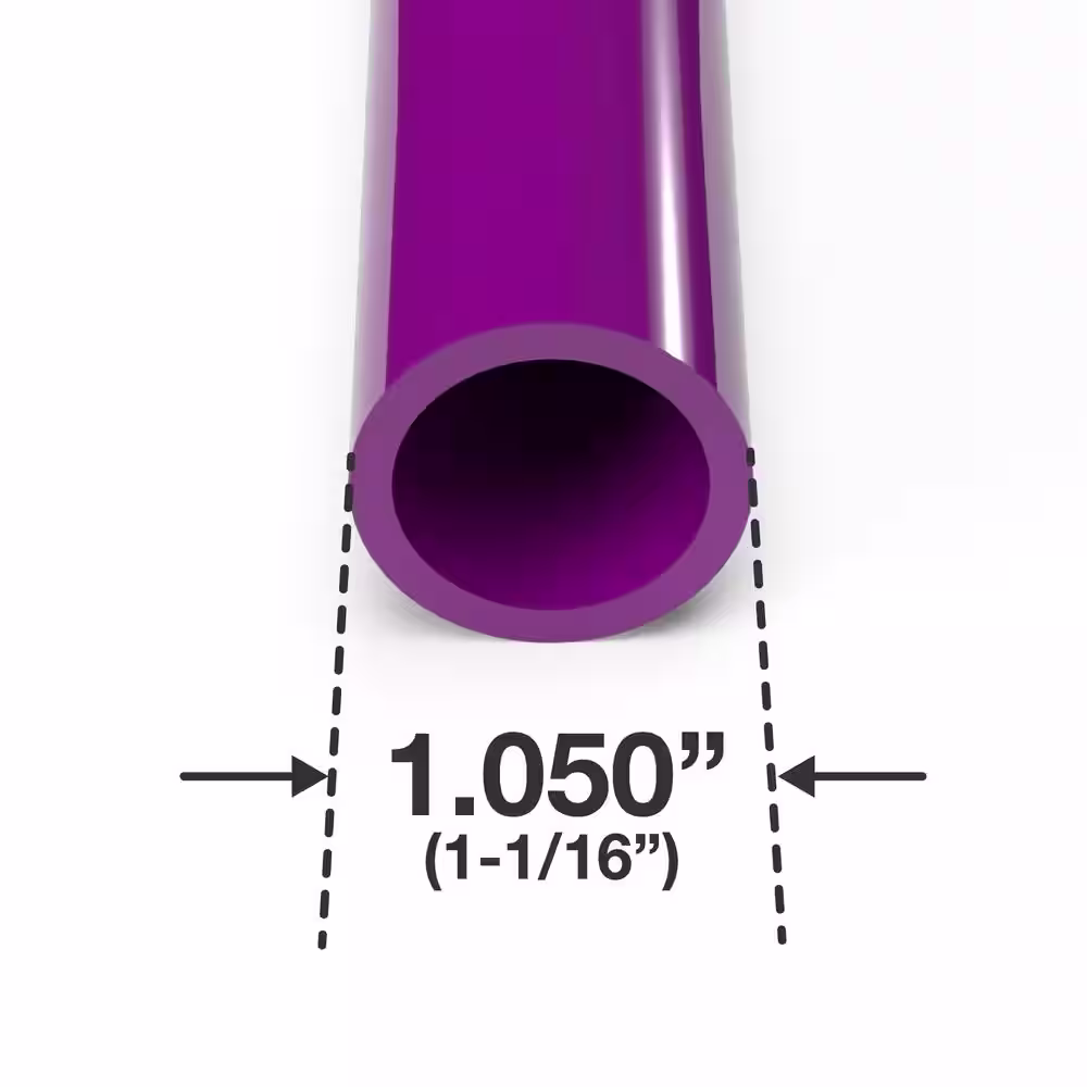 Formufit 3/4 in. x 5 ft. Purple Furniture Grade Schedule 40 PVC Pipe (2-Pack)