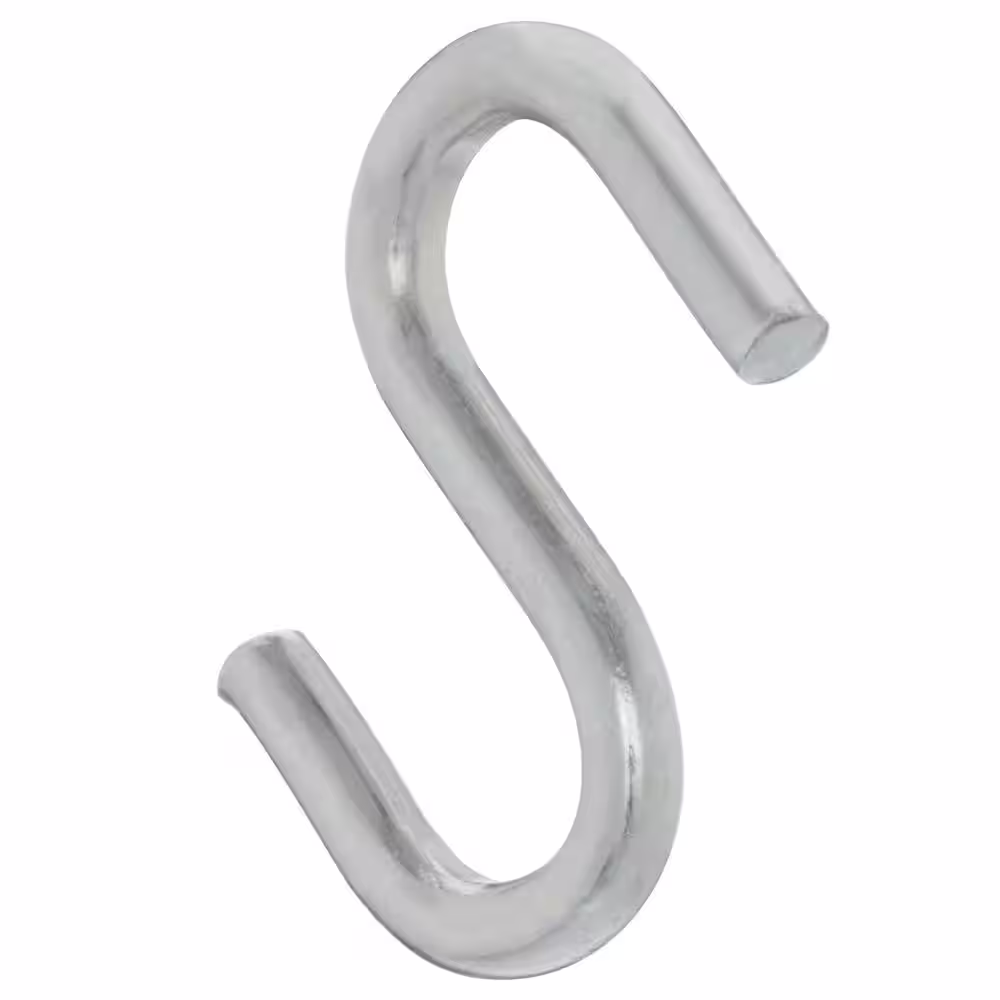 Everbilt 3/16 in. x 1-5/8 in. Zinc-Plated Rope S-Hook (2-Pack)