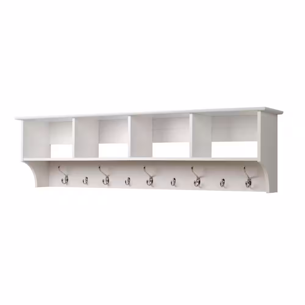 Prepac 60 in. Wall-Mounted Coat Rack in White