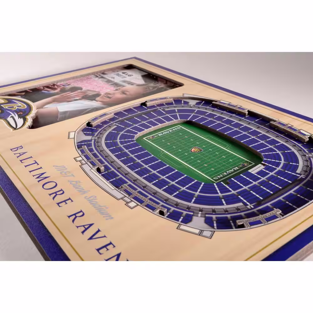 YouTheFan NFL Baltimore Ravens Team Colored 3D StadiumView with 4 in. x 6 in. Picture Frame