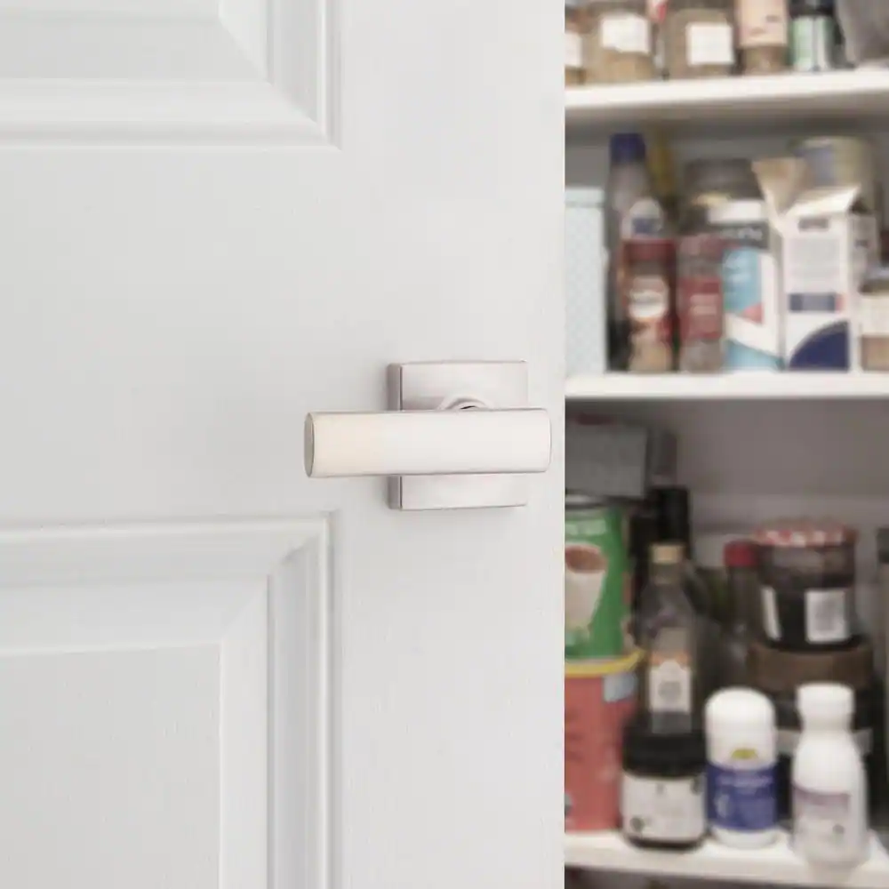 Kwikset Breton Square Matte Black Half -Dummy Door Lever Featuring Microban