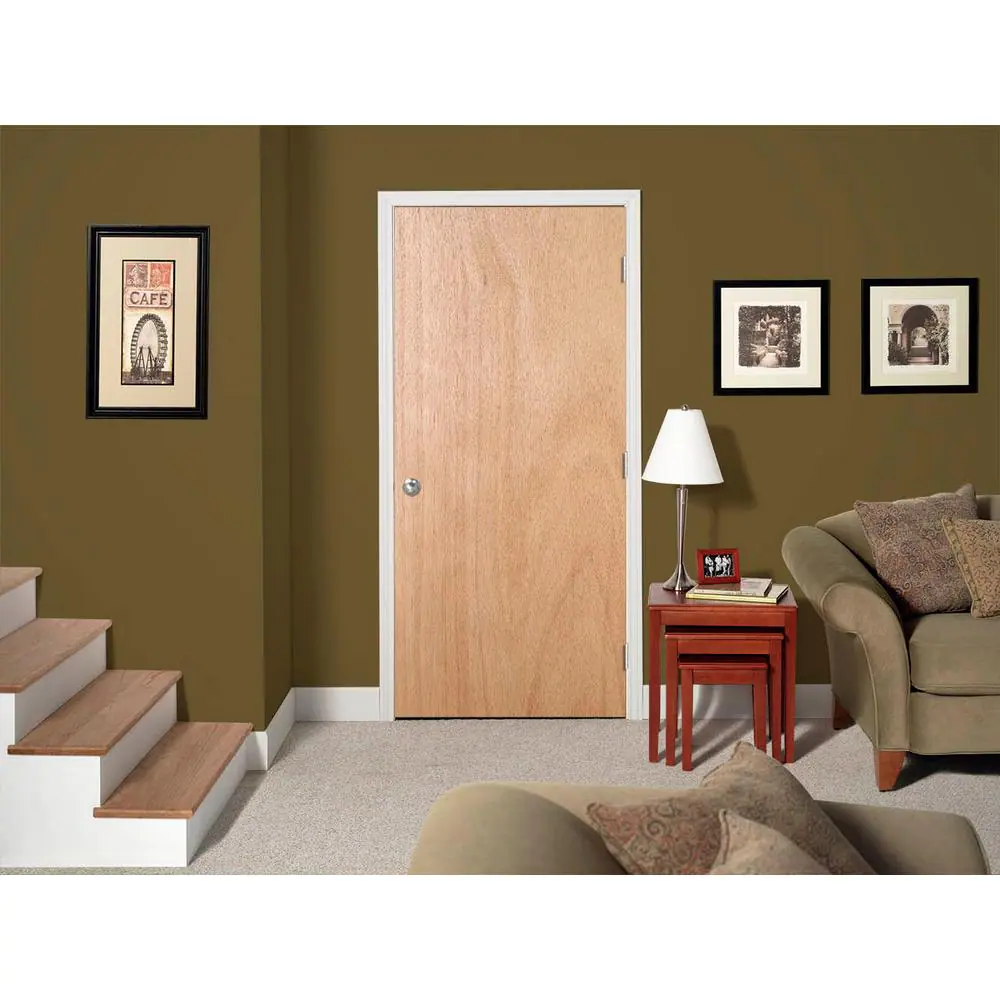 JELD-WEN Woodgrain Flush Unfinished Hardwood Bored Interior Door Slab