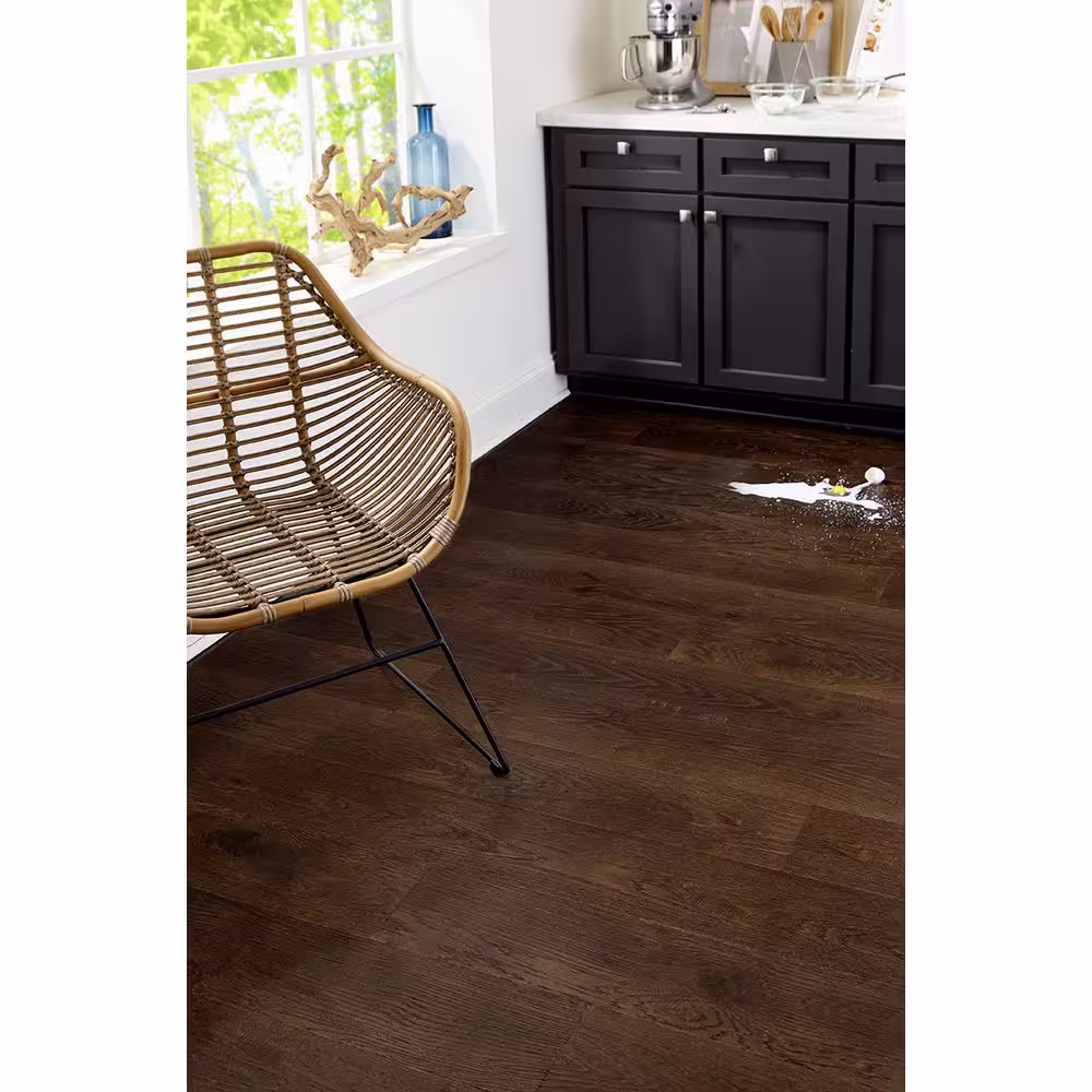 OptiWood Hudson Bay Oak 1/3 in. T x 7.5 in. W Waterproof Wire Brushed Engineered Hardwood Flooring (17.5 sqft/case)