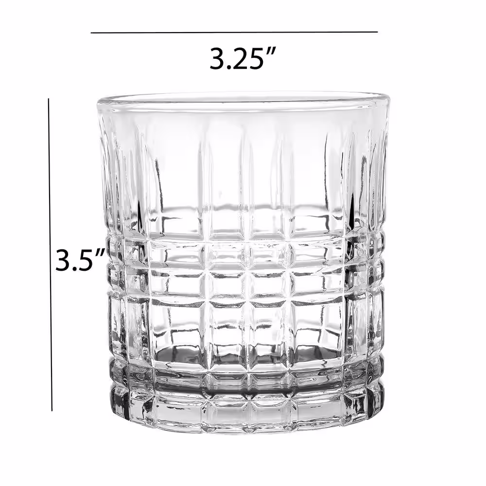Lorren Home Trends 11 oz. Textured Double OlD Fashion Whiskey Glass (Set of 6)