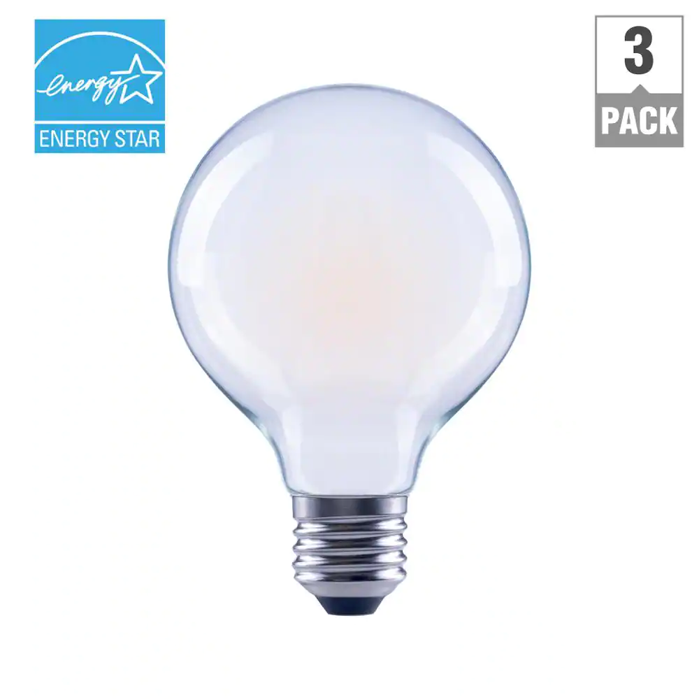 EcoSmart 40-Watt Equivalent G25 Globe Dimmable ENERGY STAR Filament LED Vintage Edison Light Bulb Soft White (3-Pack)