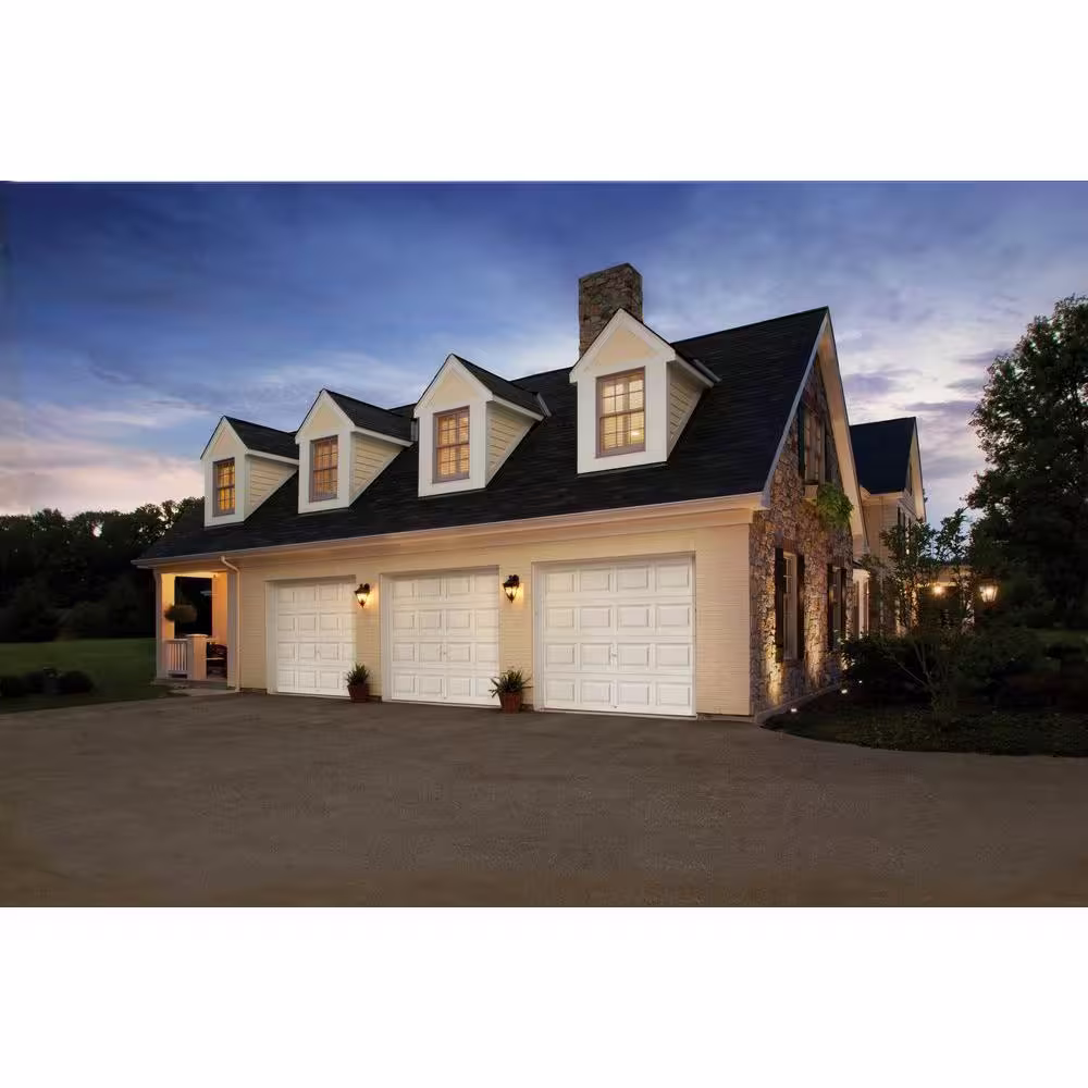 Clopay Classic Collection 8 ft. x 7 ft. 18.4 R-Value Intellicore Insulated Solid White Garage Door