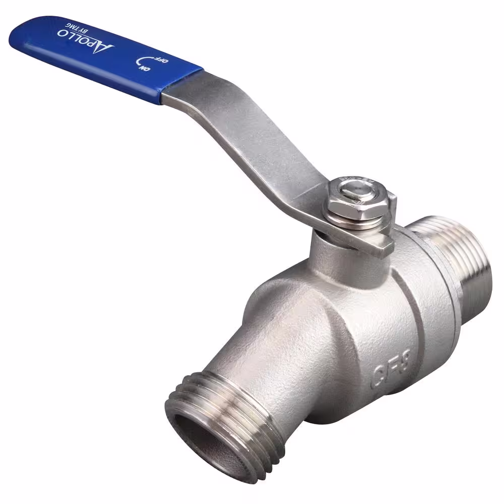 Apollo 3/4 in. x 3/4 in. MPT x MGHT Stainless Steel Quarter Turn Hose Bibb