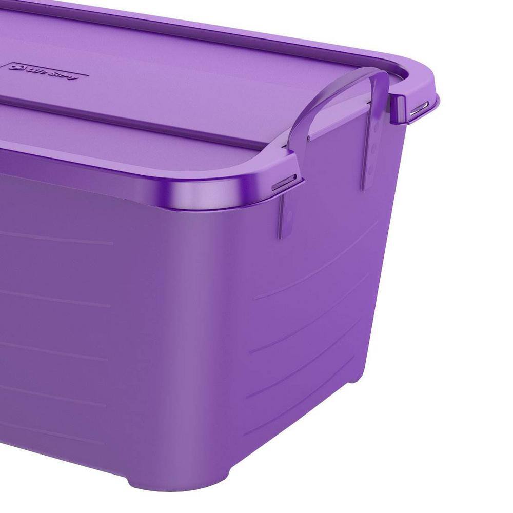 None 55 Qt. Purple Stackable Closet Organization Storage Box (6-Pack)