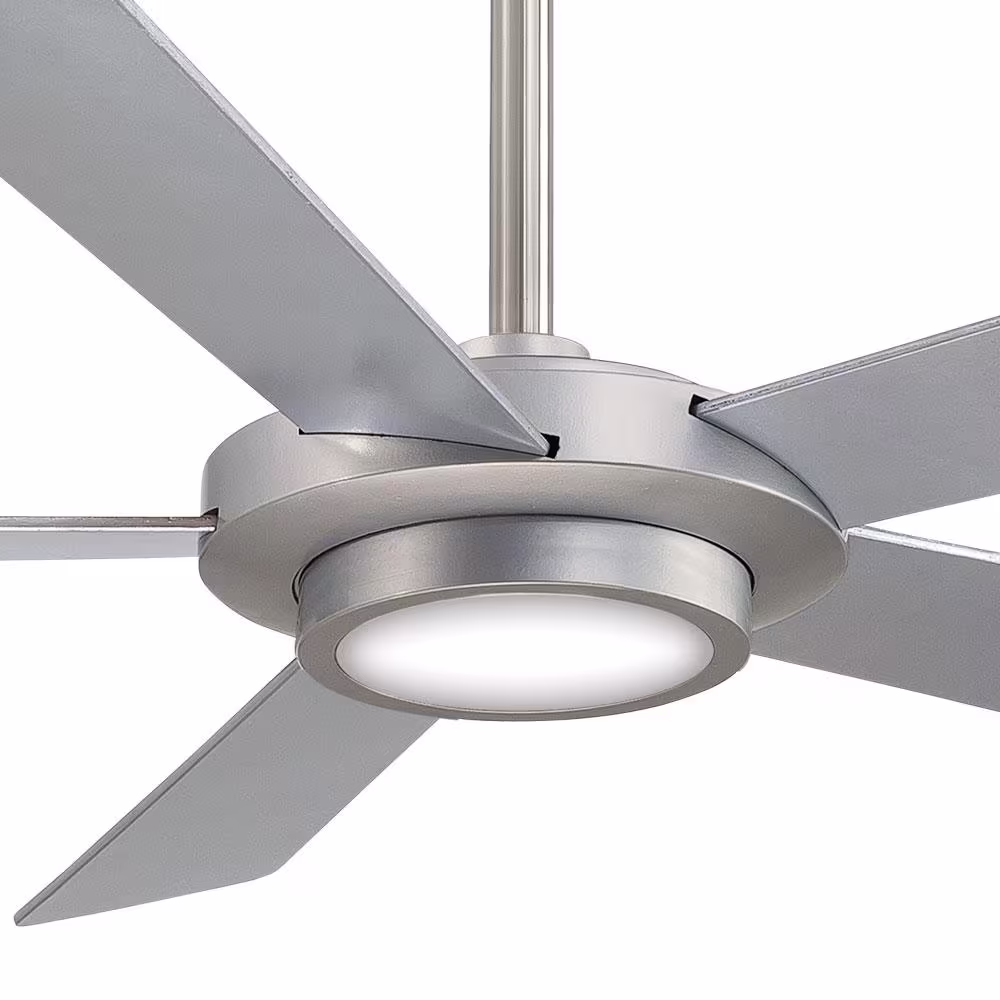 MINKA-AIRE Sabot 52 in. Integrated LED Indoor Brushed Nickel Ceiling Fan with Light with Remote Control