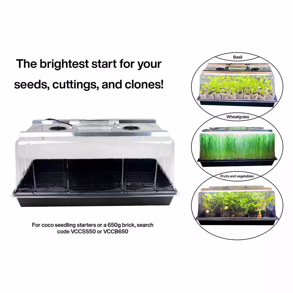 Viagrow Seedling Station Kit with LED Grow Light, Propagation Dome 4x Durable Propagation Tray