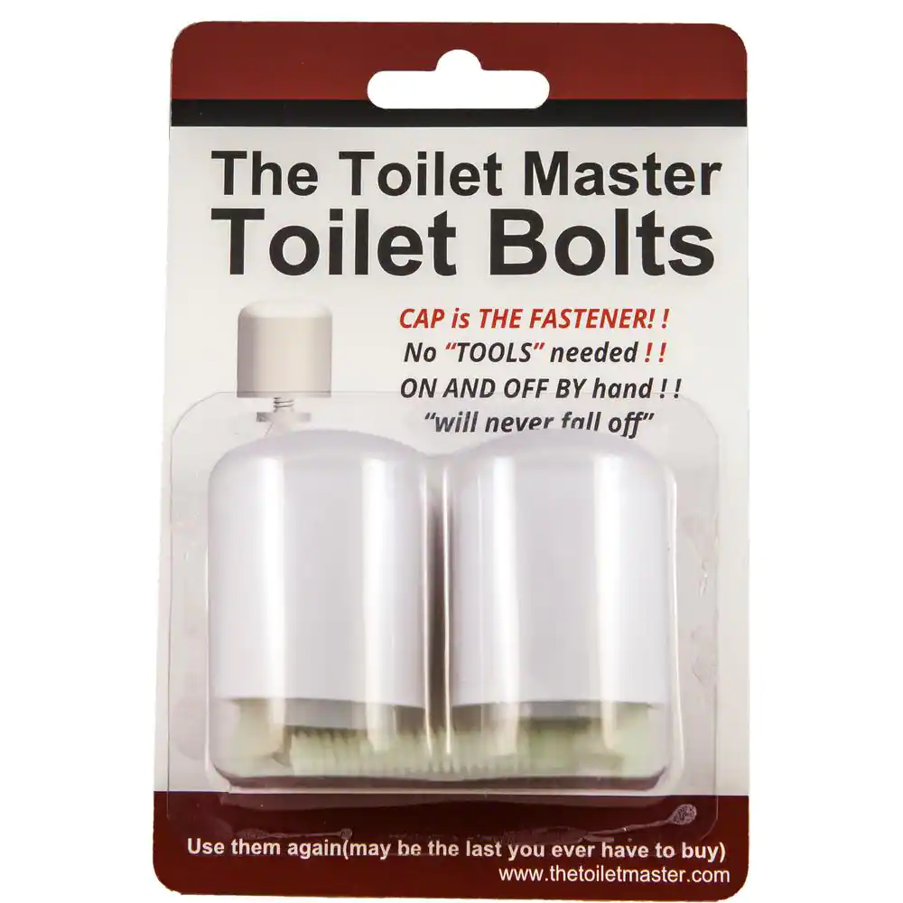 None Tool-free Toilet Bolt and Cap System (3-Pack)