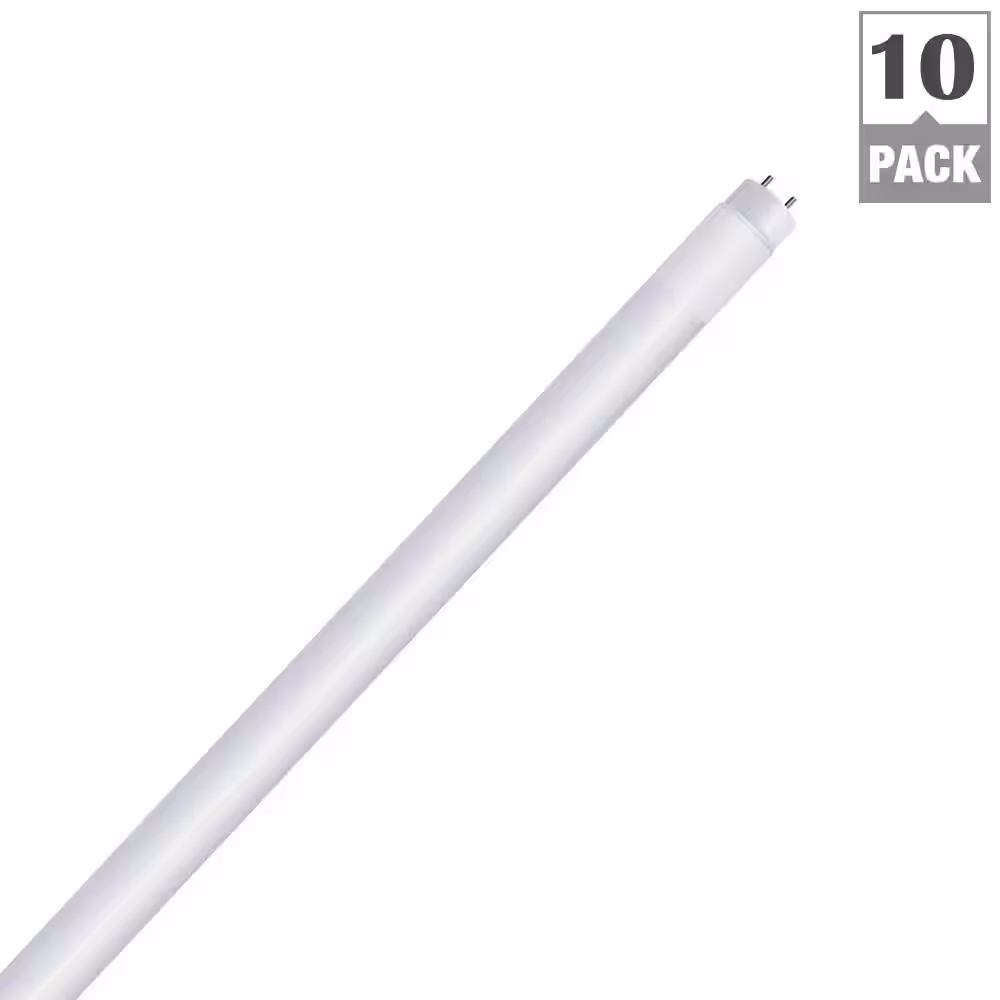 Feit Electric 4 ft. 15-W G13 Type AB T8 Plug and Play Or T8/T12 Ballast Bypass Linear LED Tube Light Bulb, Daylight 5000K (10-Pack)