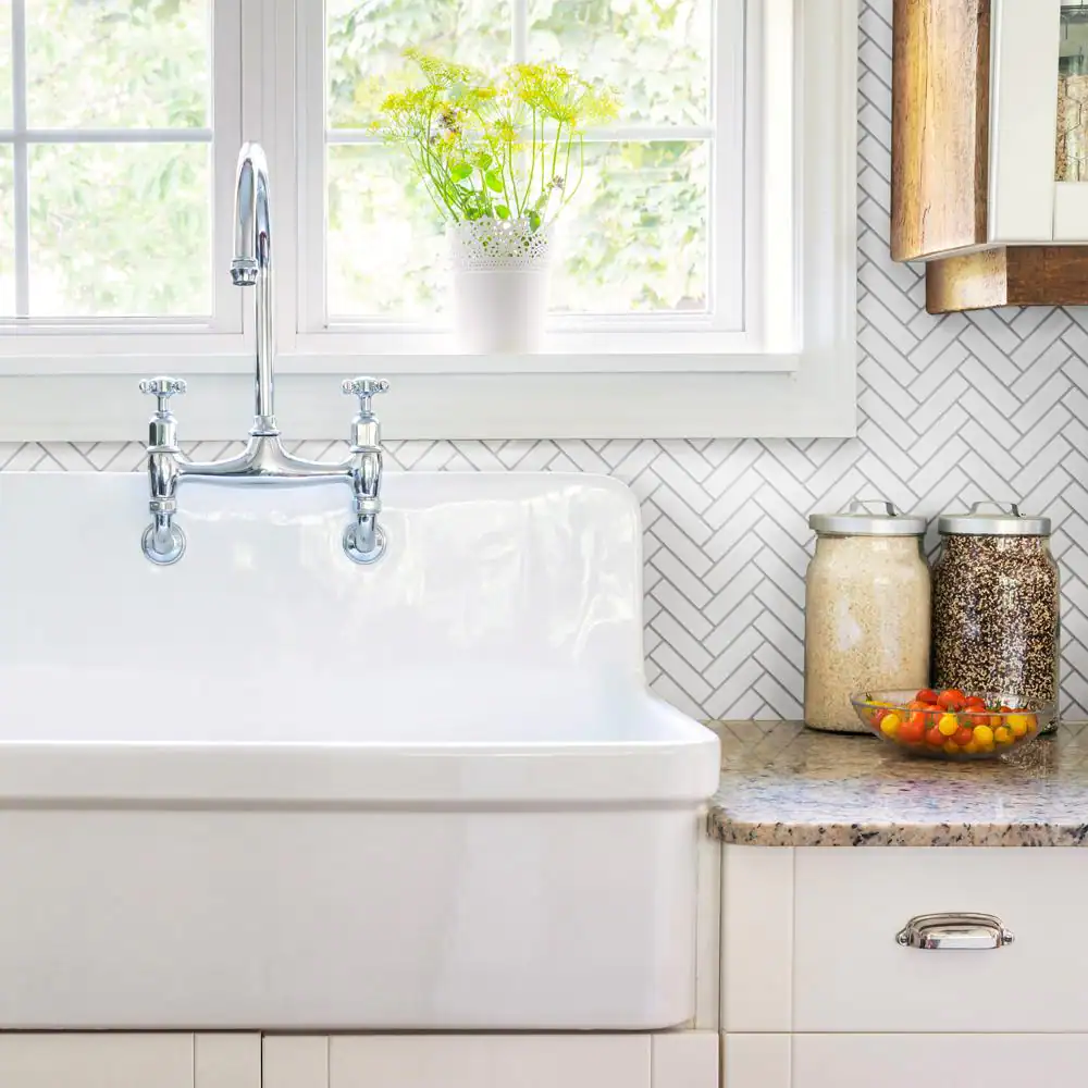 Merola Tile Metro Brick Herringbone Matte White 10-5/8 in. x 12-1/2 in. Porcelain Mosaic Tile (9.4 sq. ft./Case)