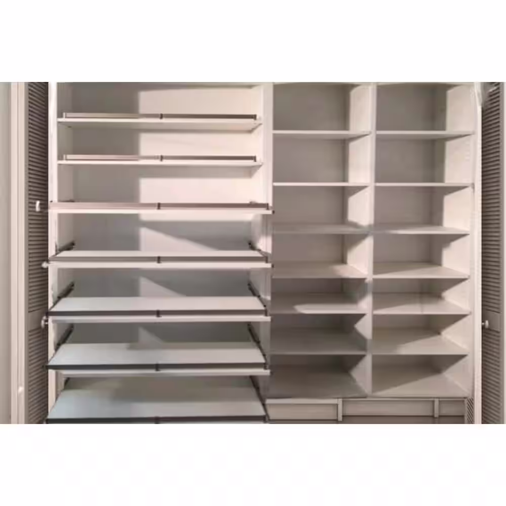 None 84 H 28-Pair 7-Tier White Melamine Shoe Rack