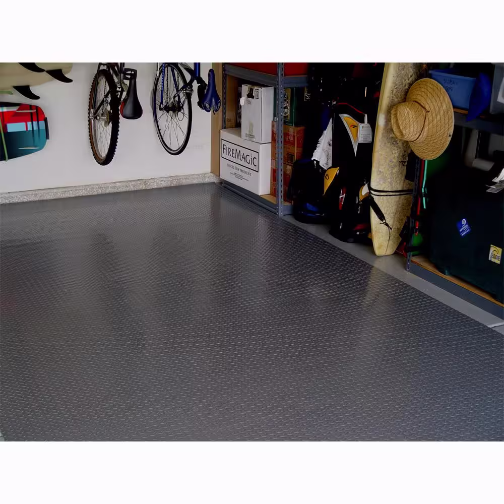 Diamond Deck 5 ft. x 40 ft. Charcoal Textured PVC Rollout Flooring